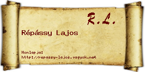 Répássy Lajos névjegykártya
